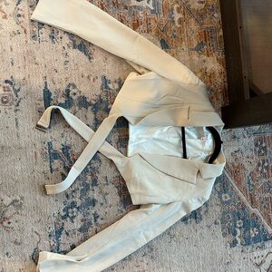 Cream Cropped Blazer